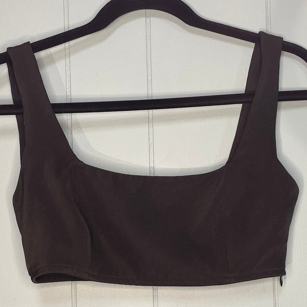 Princess Polly Square Neck Cropped Tank Top Size US 0 - Picture 1 of 4